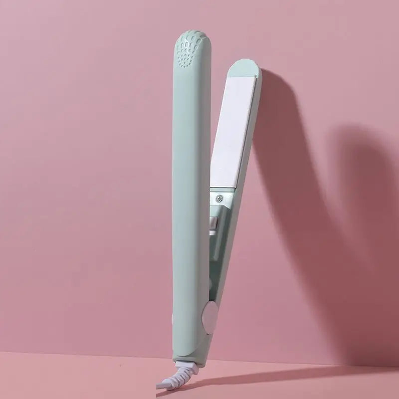 Mini Fast Heating Hair Straightener Colorful Plywood Bang Clip Dual-use for Curly and Straight Hair Portable Curling Iron