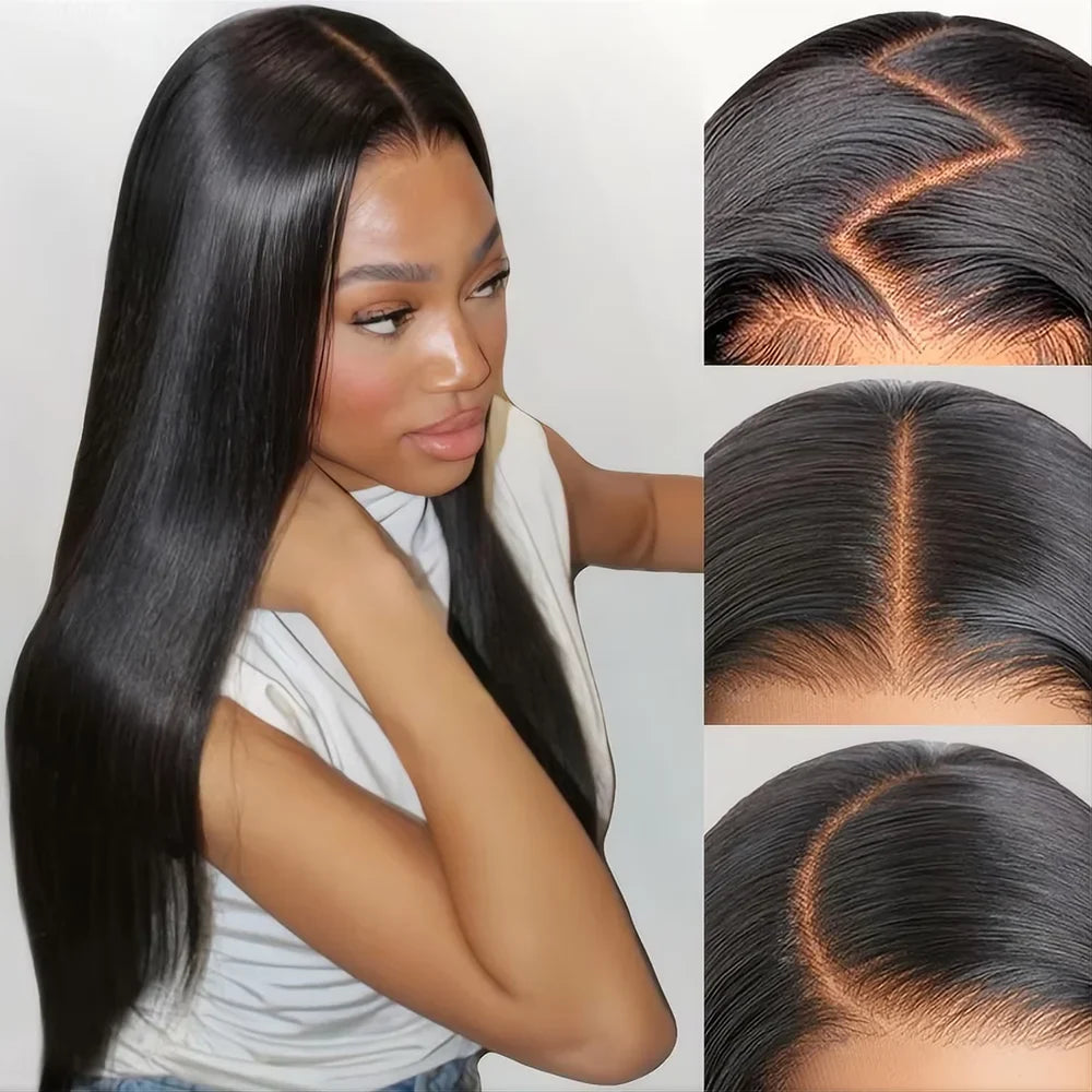 30 40 Inches Bone Straight Human Hair Wig Brazilian Pre Plucked Hair Straight 13x4 HD Lace Frontal Human Hair Wigs 13X4 13X6 HD Transparent Lace Frontal Wigs For Women Ready To Wear