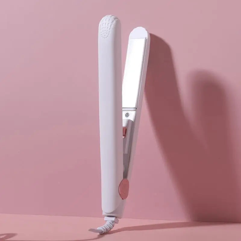 Mini Fast Heating Hair Straightener Colorful Plywood Bang Clip Dual-use for Curly and Straight Hair Portable Curling Iron
