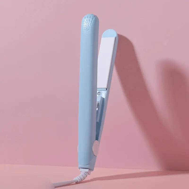 Mini Fast Heating Hair Straightener Colorful Plywood Bang Clip Dual-use for Curly and Straight Hair Portable Curling Iron