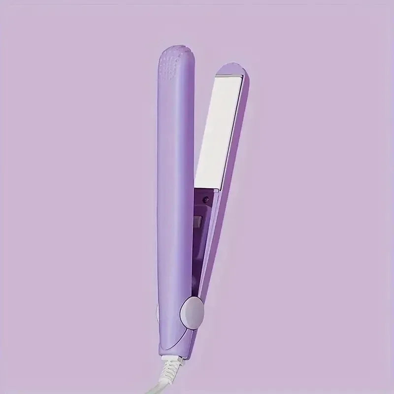 Mini Fast Heating Hair Straightener Colorful Plywood Bang Clip Dual-use for Curly and Straight Hair Portable Curling Iron