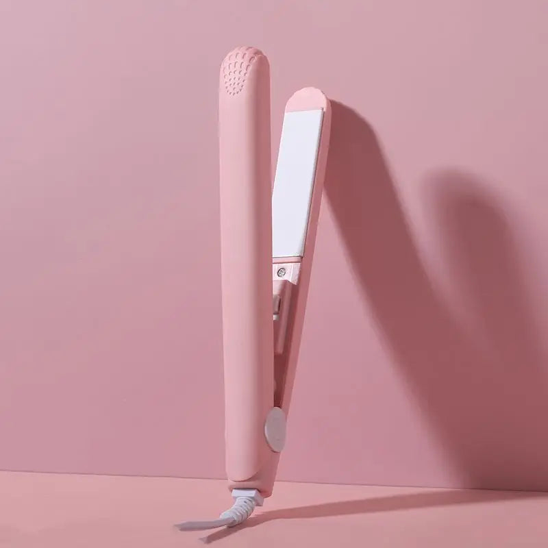 Mini Fast Heating Hair Straightener Colorful Plywood Bang Clip Dual-use for Curly and Straight Hair Portable Curling Iron