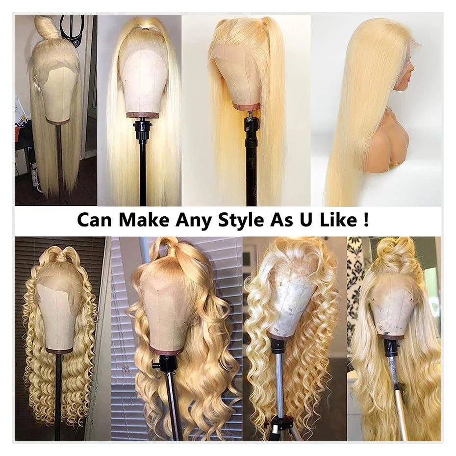 30 Inches 613 HD Lace Frontal Wig 13x6 Blonde Wig Human Hair Pre Plucked 13x4 Brazilian Straight Human Hair Wigs for Black Women