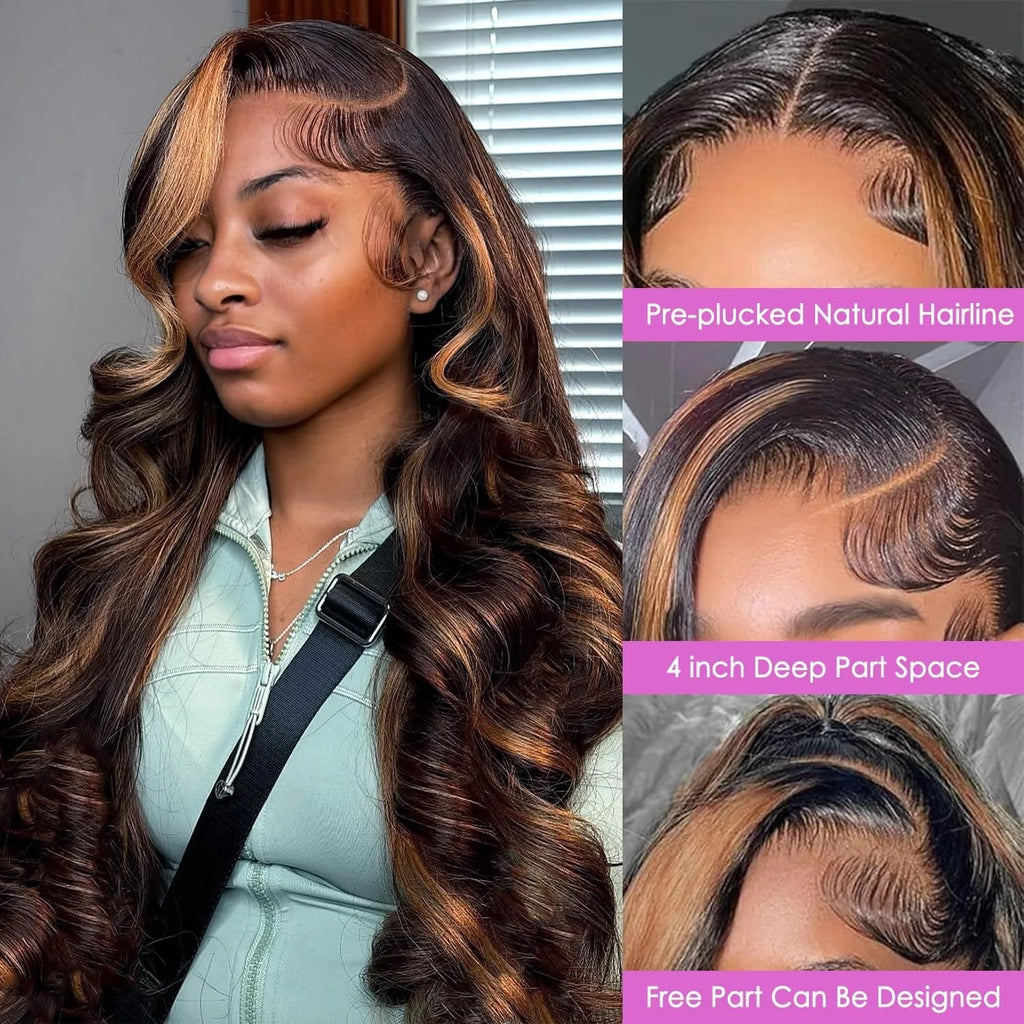 P1B/30 Wig 100% Human Hair Glueless Wigs Human Hair 9x6 Lace Front Wig Body Wave For Women Lace with Baby Hair for Black Women
