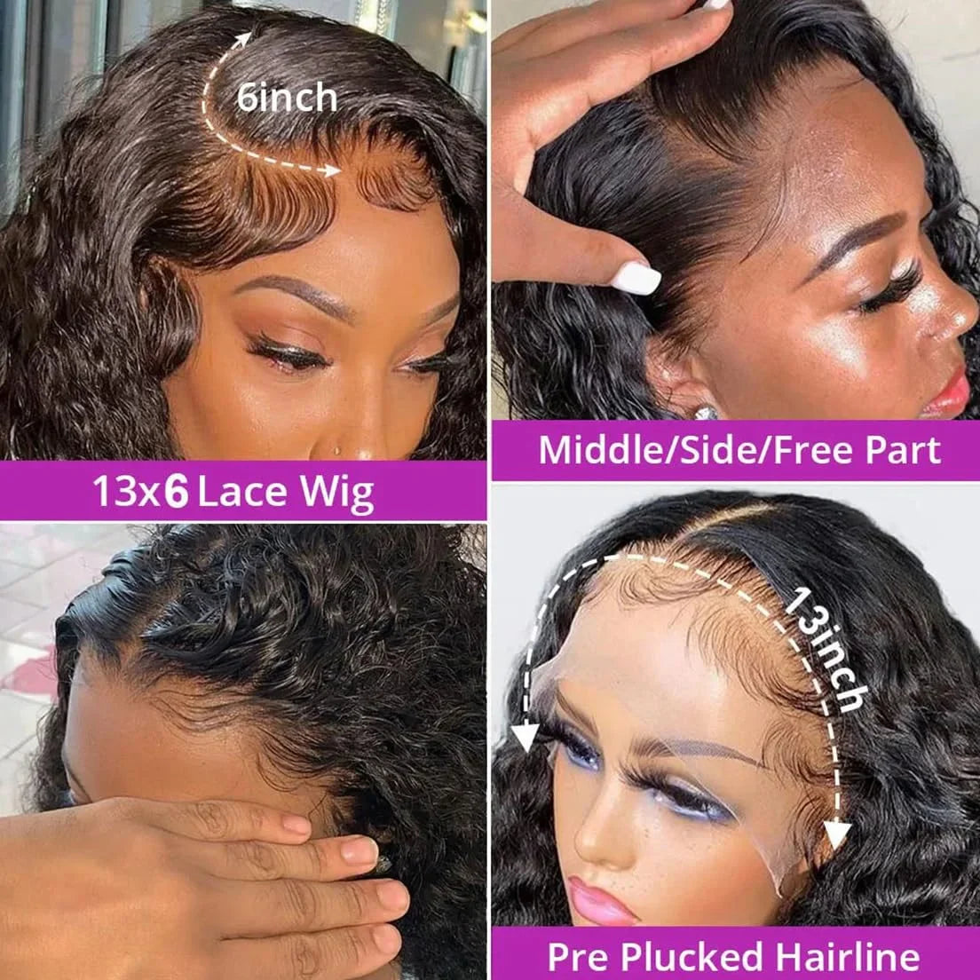30 36 Inch Loose Deep Wave Human Hair Wig 300% Density 13x4 13x6 Hd Transparent Lace Front Wig Curly Glueless Lace Wig For Women