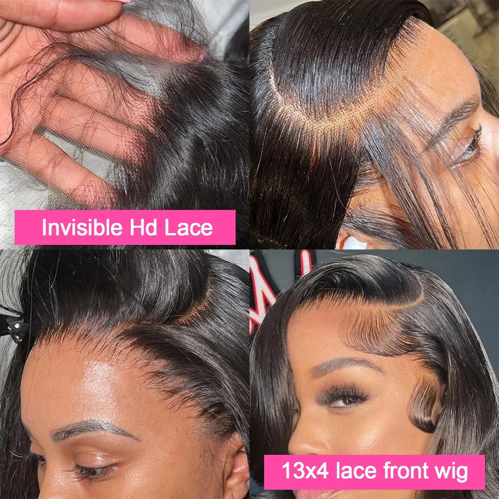 13x6 Lace Front Wigs Body Wave Human Hair 30 36 Inch 300% Density Glueless Wig No Glue Body Wave Curly Human Hair Wigs For Women