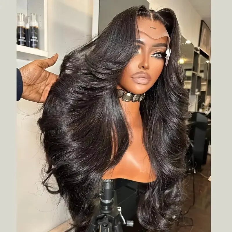 13x6 Lace Front Wigs Body Wave Human Hair 30 36 Inch 300% Density Glueless Wig No Glue Body Wave Curly Human Hair Wigs For Women