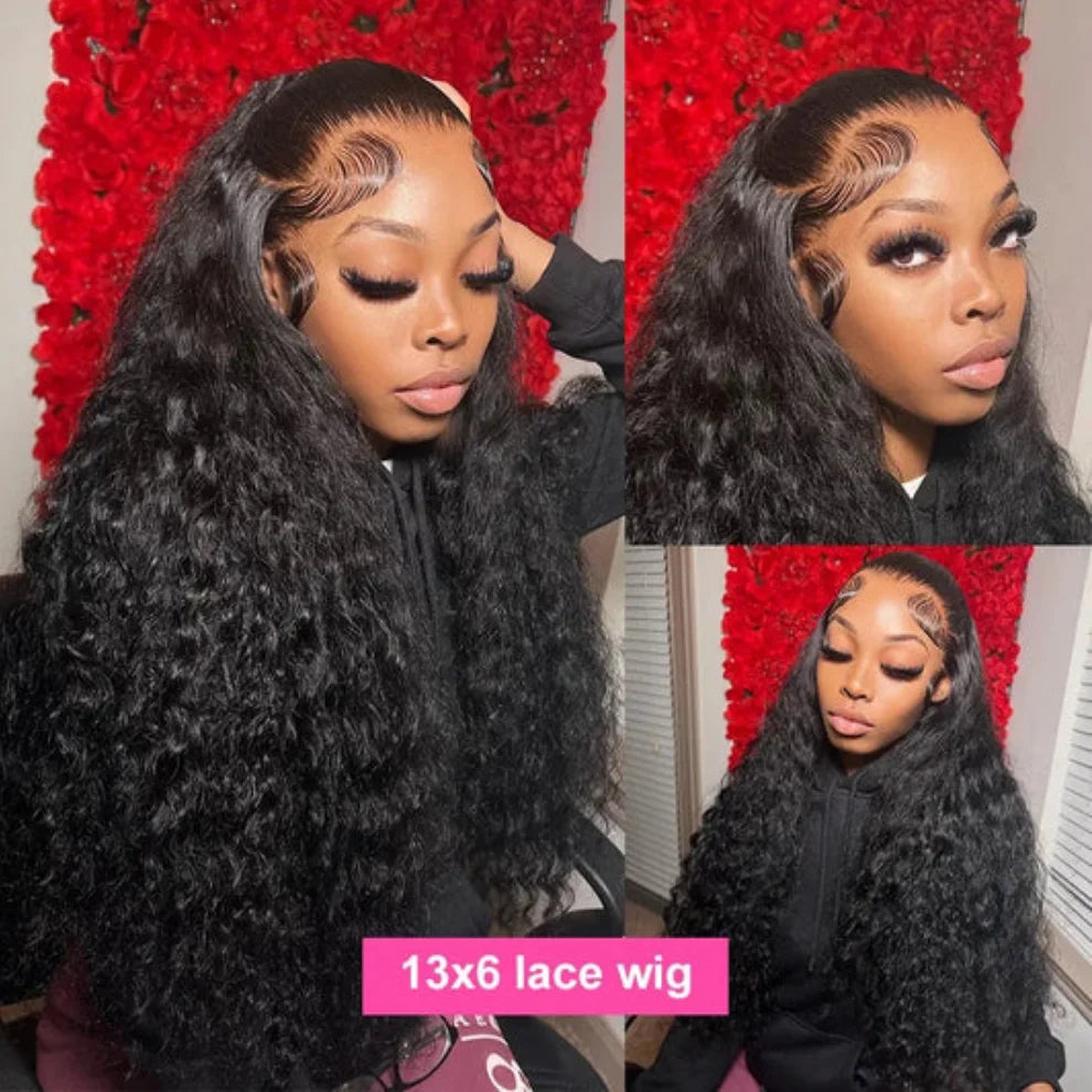 30 36 Inch Loose Deep Wave Human Hair Wig 300% Density 13x4 13x6 Hd Transparent Lace Front Wig Curly Glueless Lace Wig For Women