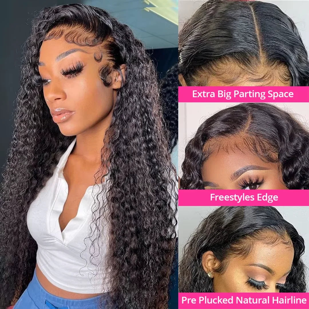 30 36 Inch Loose Deep Wave Human Hair Wig 300% Density 13x4 13x6 Hd Transparent Lace Front Wig Curly Glueless Lace Wig For Women