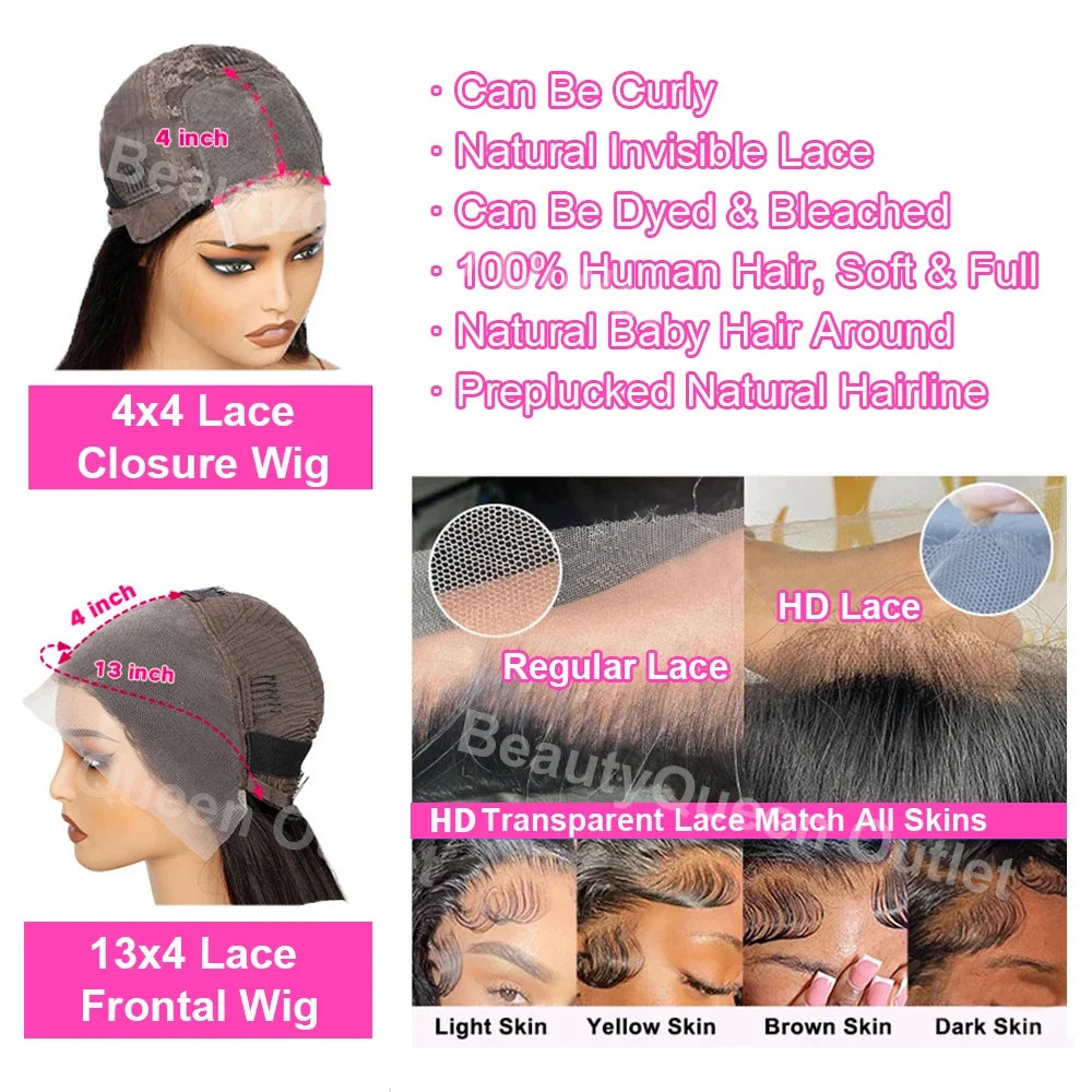 200% Density Short Kinky Curly Bob 100% Human Hair 13x4 Lace Closure Wigs Deep Water Wave Brazilian Bob 4x4 Lace Frontal Wig