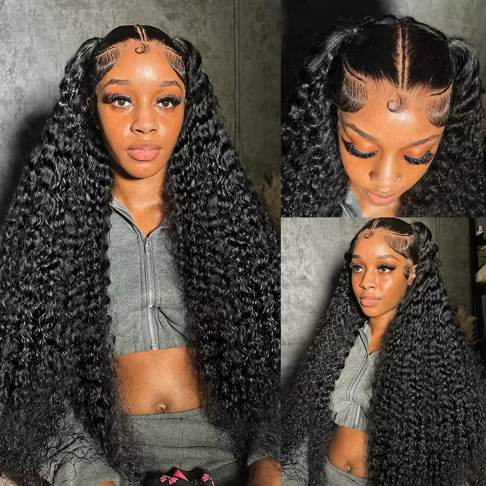 HD Transparent Deep Wave Frontal Wig 13x4/13x6 Curly Lace Front Human Hair Wigs For Women Wet And Wavy Water 7x6 Closure Wig