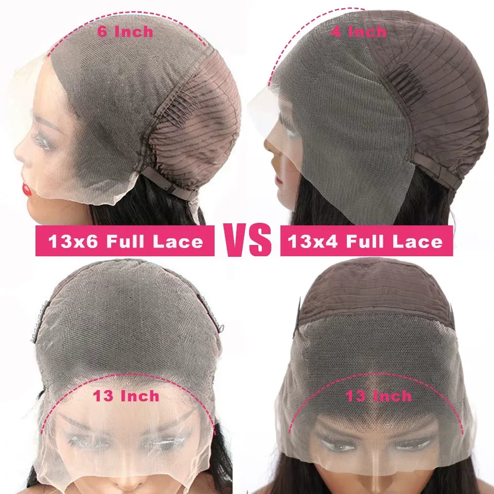 13x6 Lace Front Wigs Body Wave Human Hair 30 36 Inch 300% Density Glueless Wig No Glue Body Wave Curly Human Hair Wigs For Women