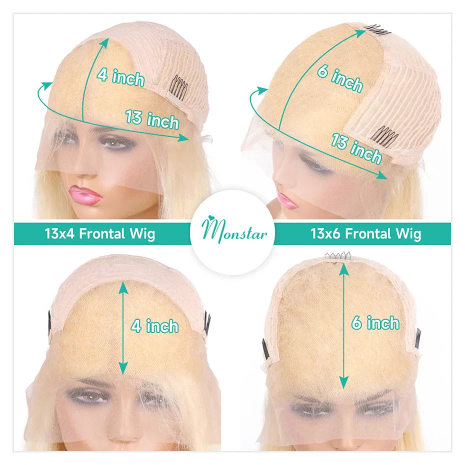30 Inches 613 HD Lace Frontal Wig 13x6 Blonde Wig Human Hair Pre Plucked 13x4 Brazilian Straight Human Hair Wigs for Black Women