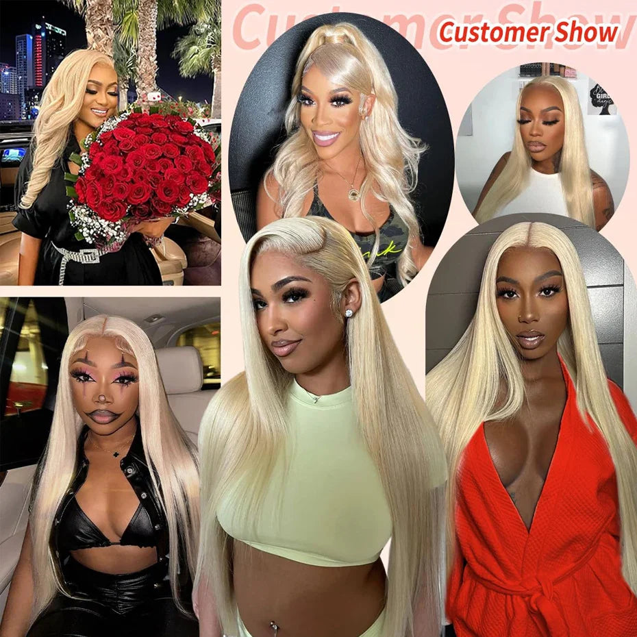 30 Inches 613 HD Lace Frontal Wig 13x6 Blonde Wig Human Hair Pre Plucked 13x4 Brazilian Straight Human Hair Wigs for Black Women