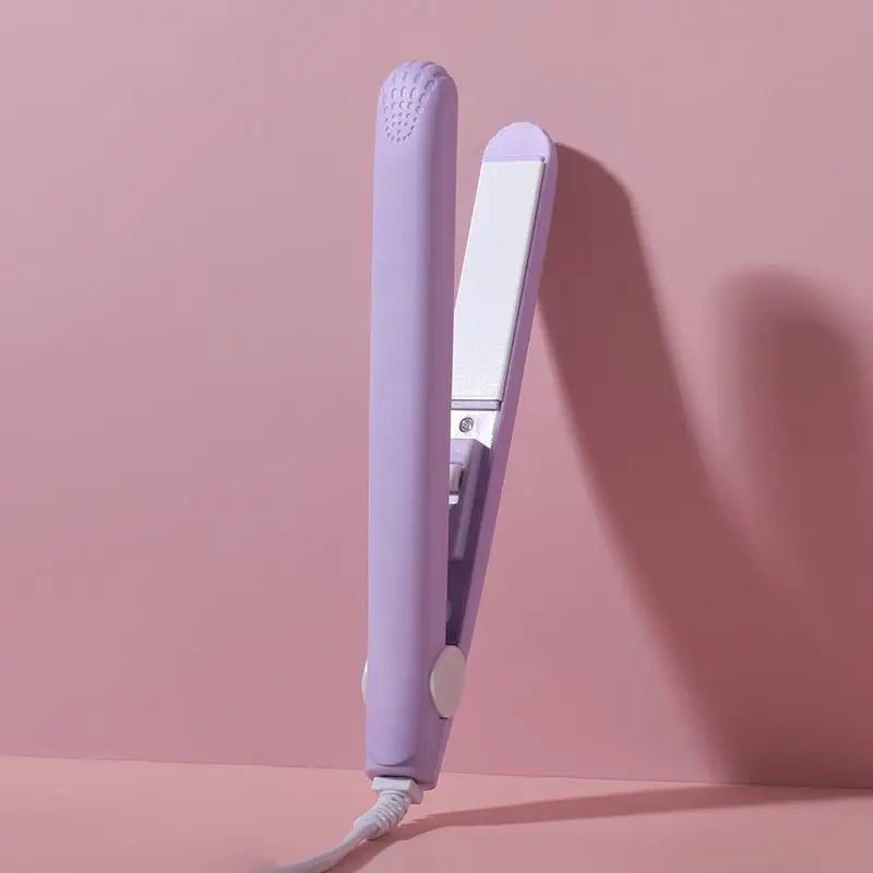 Mini Fast Heating Hair Straightener Colorful Plywood Bang Clip Dual-use for Curly and Straight Hair Portable Curling Iron